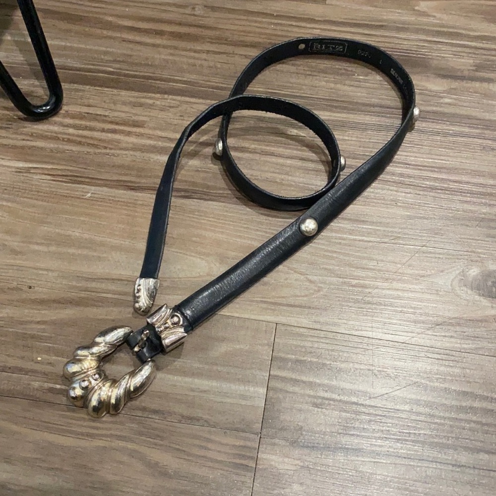 Vintage black leather belt